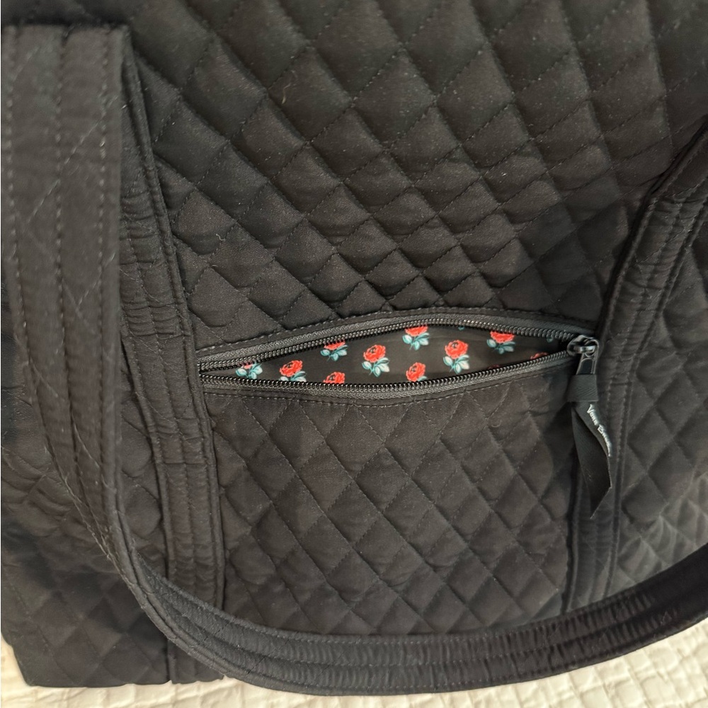 Vera Bradley Black Quilted Travel Tote Bag - Picture 4 of 7